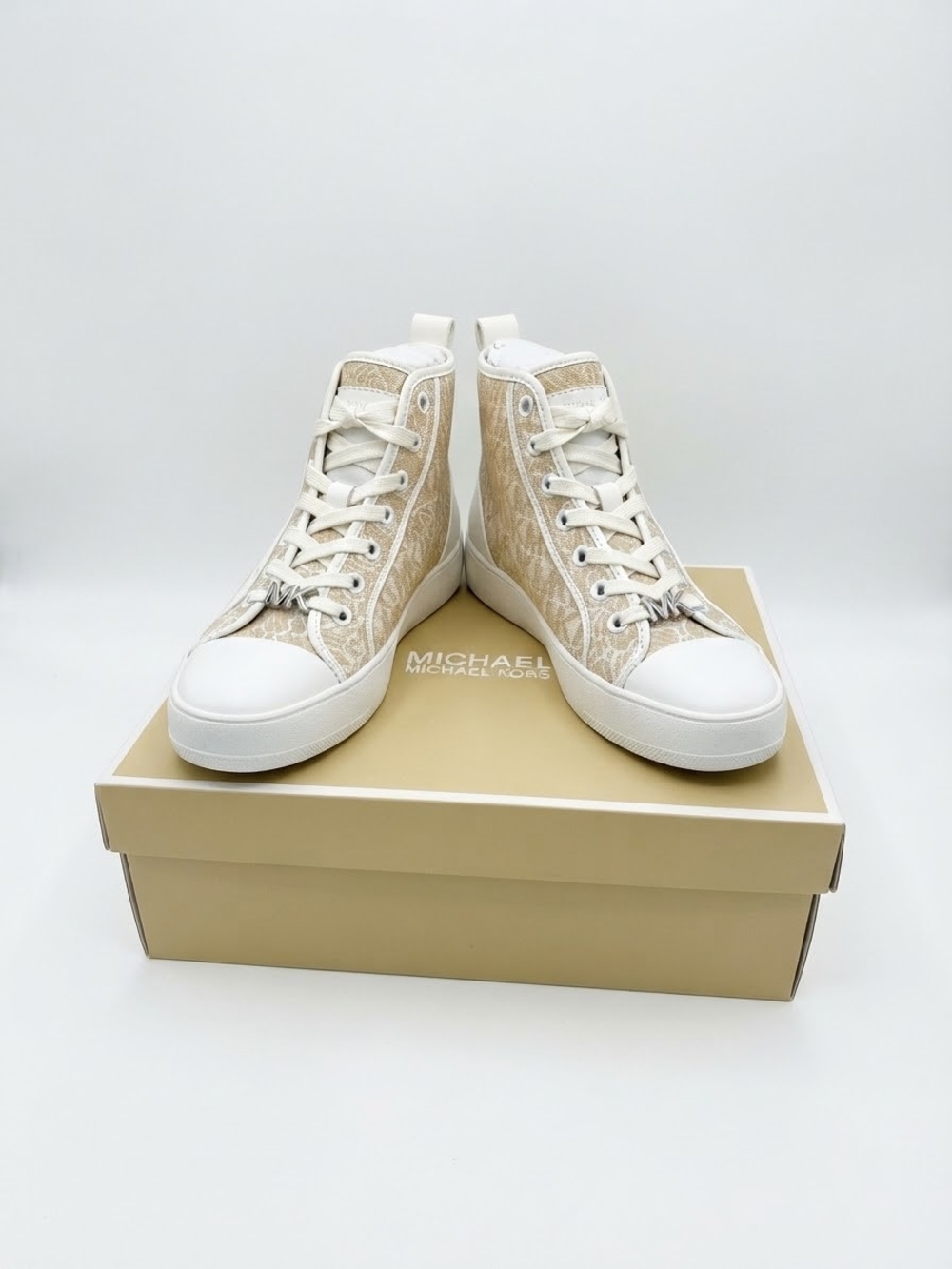 Michael Kors Cream High-Top Logo Sneakers
